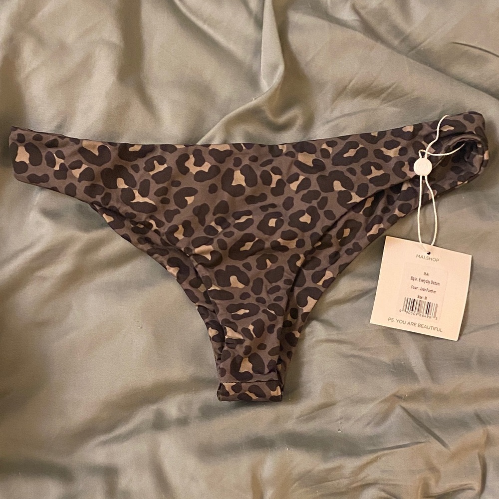 Leopard Print Bikini Bottom - jade panther
